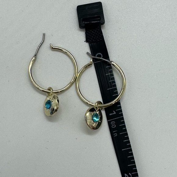 Rachel Roy Gold Plated Hoop Charm with Blue Crystal - Picture 7 of 13